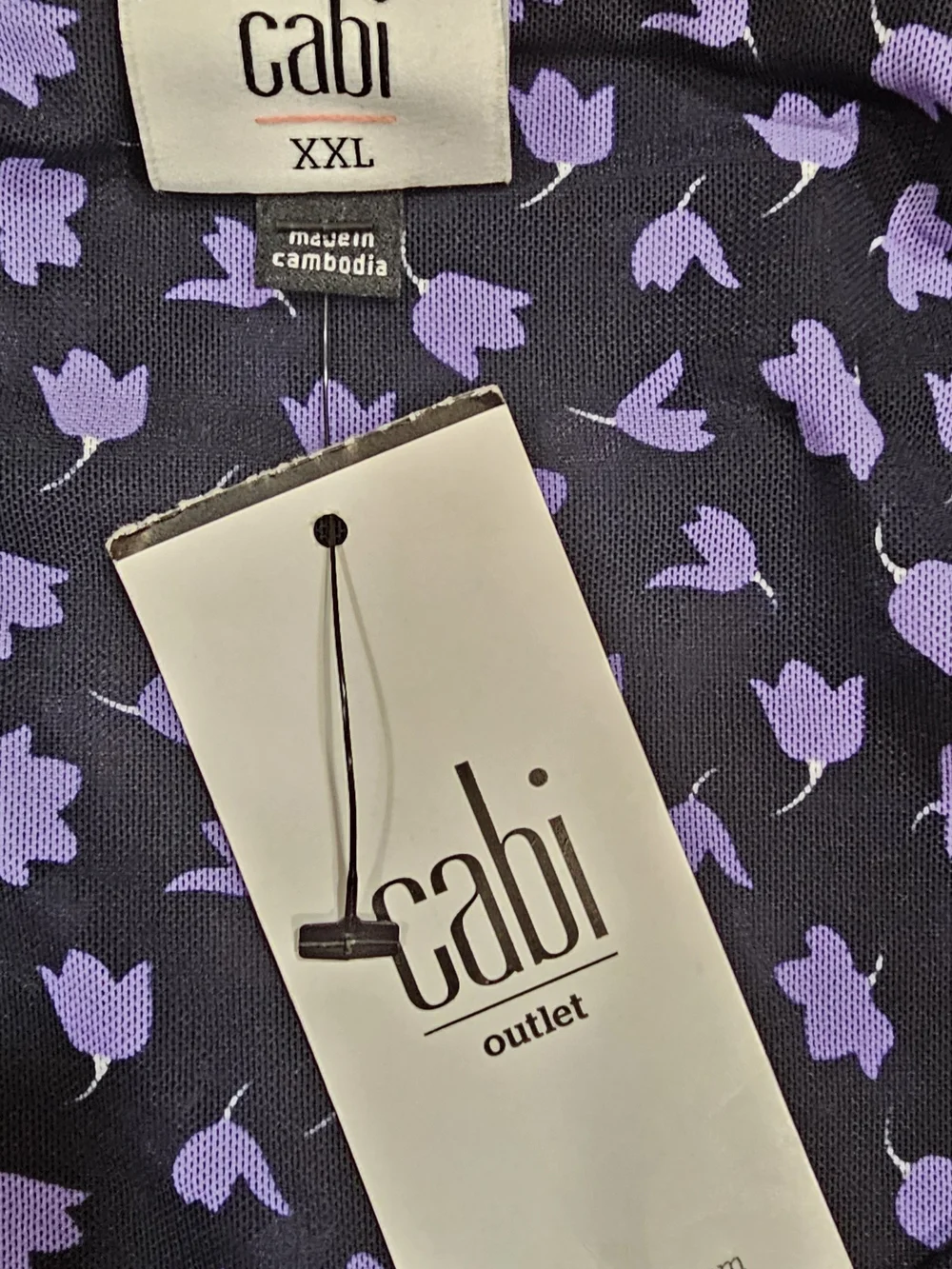 CAbi Navy with Lavender Micro-Print Swim Cover Dress